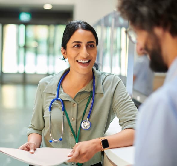 Doctor advising patient.